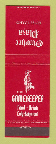 Matchbook Cover - Owyhee Plaza Boise ID Gamekeeper