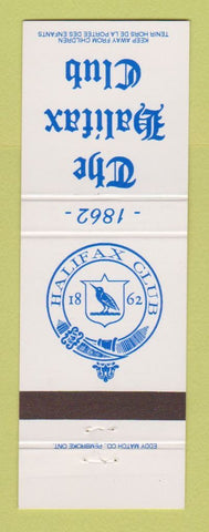 Matchbook Cover - The Halifax Club NS