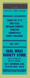 Matchbook Cover - Carl Mraz Variety Store Cleveland OH