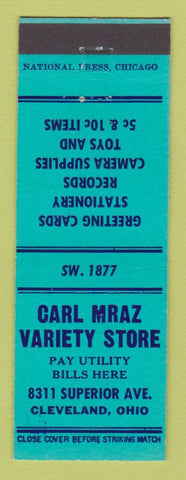 Matchbook Cover - Carl Mraz Variety Store Cleveland OH