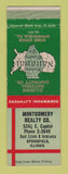 Matchbook Cover - Montgomery Real Estate Insurance Springfield IL WEAR