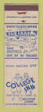 Matchbook Cover - College Inn Milford CT WEAR