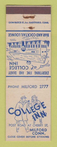 Matchbook Cover - College Inn Milford CT WEAR