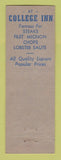 Matchbook Cover - College Inn Milford CT WEAR