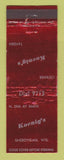 Matchbook Cover - Koenig's Tavern Sheboygan WI WEAR