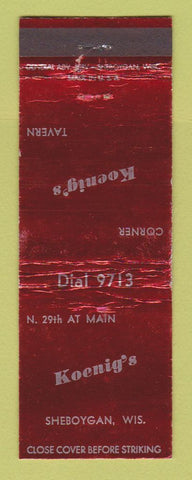 Matchbook Cover - Koenig's Tavern Sheboygan WI WEAR