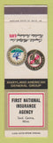 Matchbook Cover - First National Insurance Agency Sauk Centre MN