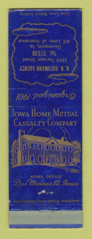 Matchbook Cover - HR Ruehmann Insurance Davenport IA WEAR