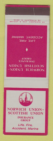 Matchbook Cover - Norwich Union Scottish Union Insurance Australia SAMPLE