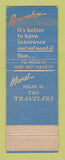 Matchbook Cover - Travelers Insurance Burnham Malcomb WEAR