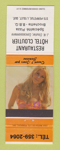 Matchbook Cover - Restaurant Hotel Cloutier Ste Perpetue L'Islet QC pinup