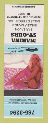 Matchbook Cover - Marina St Ours Bar Salon St Ours QC pinup