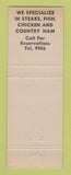 Matchbook Cover - Reception Club Kenton TN