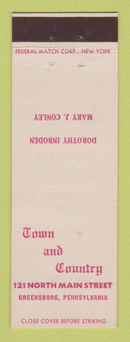 Matchbook Cover - Town and Country Greensburg PA Federal