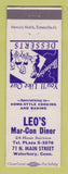 Matchbook Cover - Leo's Mar Con Diner Waterbury CT