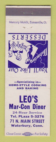 Matchbook Cover - Leo's Mar Con Diner Waterbury CT