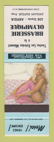 Matchbook Cover - Brasserie Olympique Arvida QC pinup