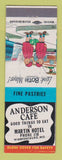 Matchbook Cover - Anderson Cafe Martin Hotel Warrensburg MO