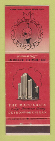 Matchbook Cover - The Maccabees Life Insurance Sales Congress Detroit MI WEAR
