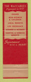 Matchbook Cover - The Maccabees Life Insurance Sales Congress Detroit MI WEAR
