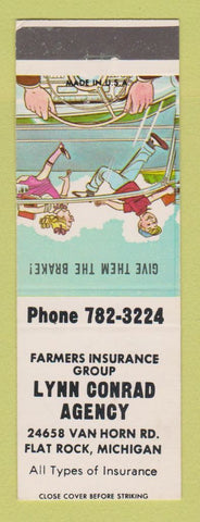 Matchbook Cover - Farmers Insurance Group Llynn Conrad Flat Rock MI