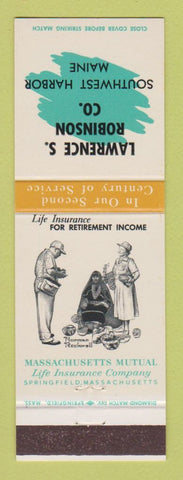 Matchbook Cover - Massachusetts Insurance Lawrence Robinson Southwest Harbor ME