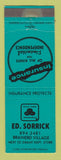 Matchbook Cover - State Farm Insurance Ed Sorrick Brainerd Village TEAL WEAR