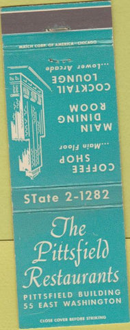 Matchbook Cover - Pittsfield Restaurants Chicago IL