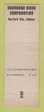 Matchbook Cover - The Overhead Door Corporation Hartford City IN