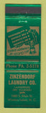 Matchbook Cover - Zinzendorft Laundry Winston Salem NC