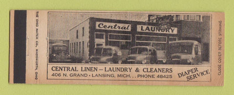 Matchbook Cover - Central Linen Laundry Cleaning Lansing MI