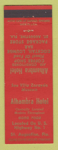 Matchbook Cover - Alhambra Hotel St Augustine FL