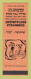 Matchbook Cover - Dunnville Restaurant ON ORANGE