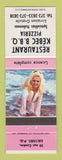 Matchbook Cover - Restaurant Kebec BBQ Pizza Granby QC pinup