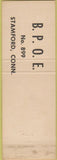 Matchbook Cover - Christmas ELKS PBOE Stamford CN