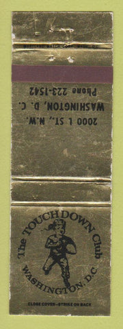 Matchbook Cover - The Touchdown Club Washington DC football WEAR
