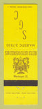Matchbook Cover - Swedish Glee Club Waukegan IL