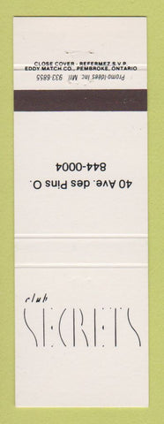 Matchbook Cover - Club Secrets Canada?