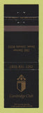 Matchbook Cover - Cambridge Club Denver Colorado