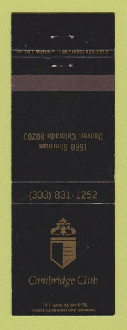 Matchbook Cover - Cambridge Club Denver Colorado