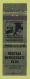 Matchbook Cover - Central Democratic Club Lebanon PA