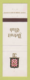 Matchbook Cover - Detroit Club MI