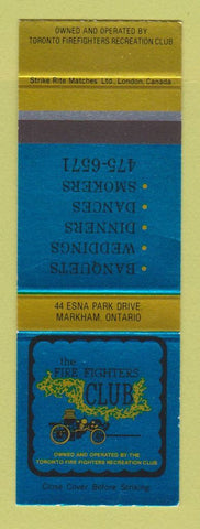Matchbook Cover - Fire Fighters Club Markham ON