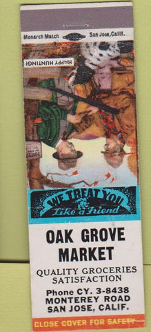 Matchbook Cover - Oak Grove Market San Jose CA groceries