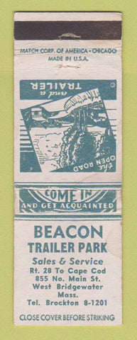 Matchbook Cover - Beacon Trailer Park West Bridgewater MA WORN