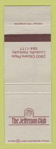 Matchbook Cover - The Jefferson Club Louisville KY
