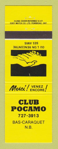 Matchbook Cover - Club Pocamo Bas Caraquet NB YELLOW