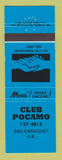 Matchbook Cover - Club Pocamo Bas Caraquet NB BLUE