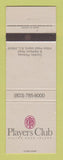 Matchbook Cover - Players Club Hilton Head Island SC
