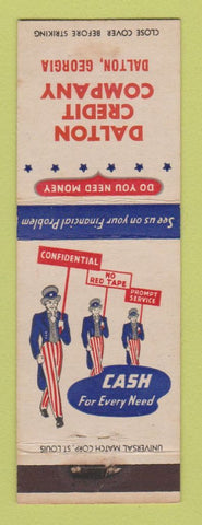 Matchbook Cover - Dalton Credit Company GA Uncle Sam